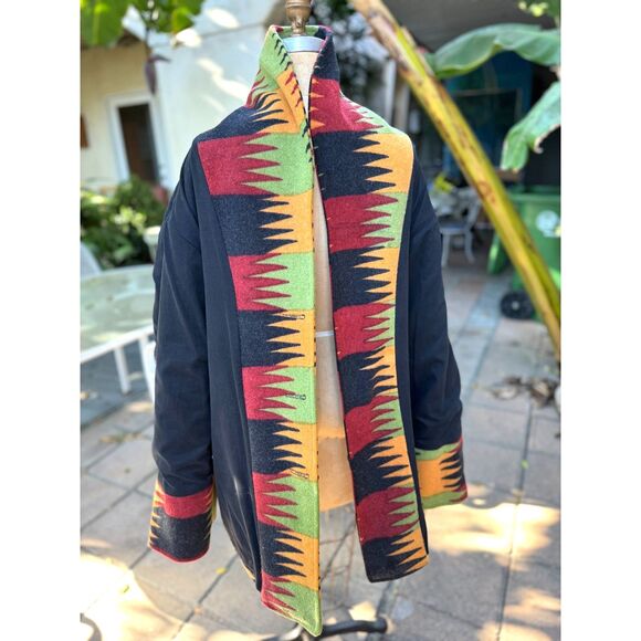 VTG Seppe SW Aztec Wool Button Down Coat Jacket Size 3 = XL Made in the USA - Picture 11 of 15